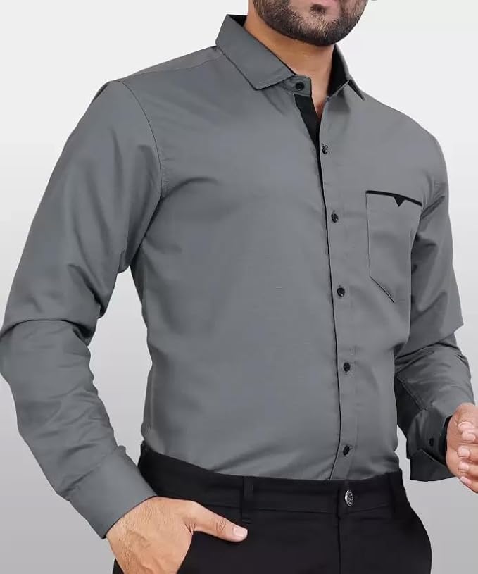 COLEBROOK Men's Regular Fit Solid Soft Touch Cotton Casual Shirt With Full Sleeves