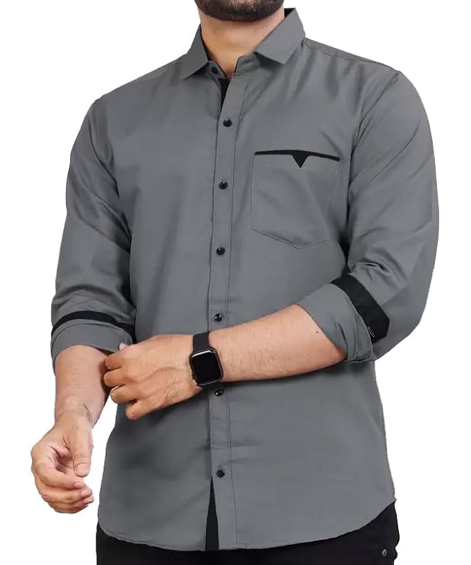 COLEBROOK Men's Regular Fit Solid Soft Touch Cotton Casual Shirt With Full Sleeves